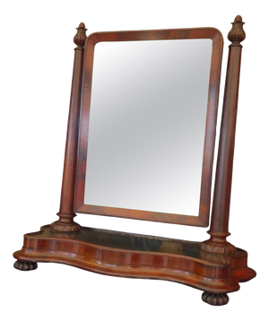 Antique George III Flame Mahogany Dressing Table Mirror, 1780