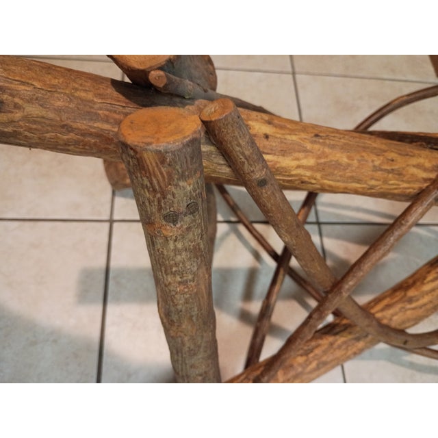 1910s Early 20th Century Folk Art Bent Willow Adirondack Accent Table For Sale - Image 5 of 9