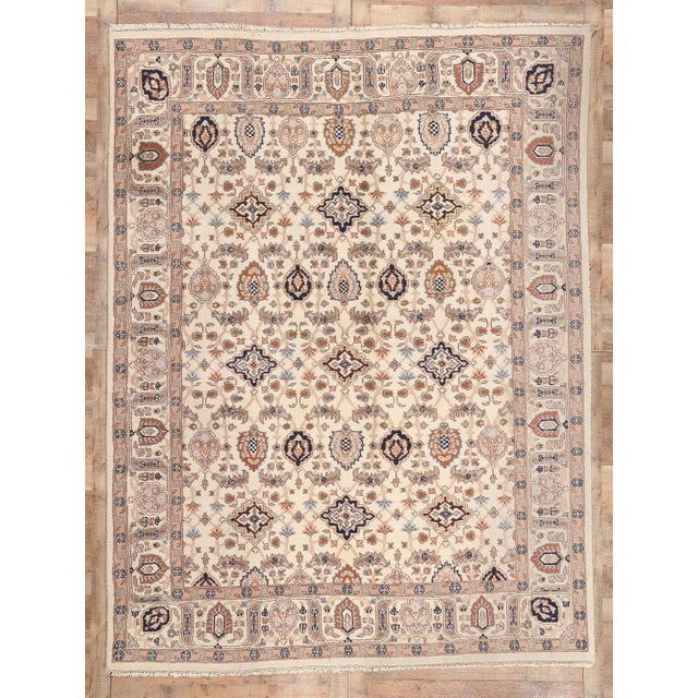 Late 20th Century Vintage Indian Tabriz Rug - 08'04 X 10'10 For Sale - Image 9 of 9
