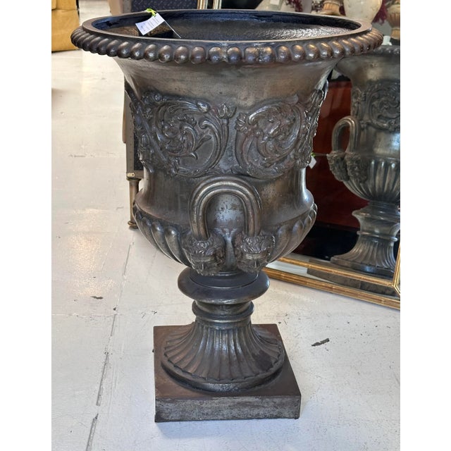 Antique Barbara Lockhart Silvered Metal Campaigns Urn. It makes the perfect planter and most recently belonged to renowned...