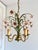Italian Pink Glass Floral Chandelier with Gilt Tole Leaves from Banci Firenze, 1970s For Sale - Image 3 of 16