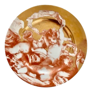 Fitz and Floyd Cherubini Gilt Salad Plate With Angels / Cherubs