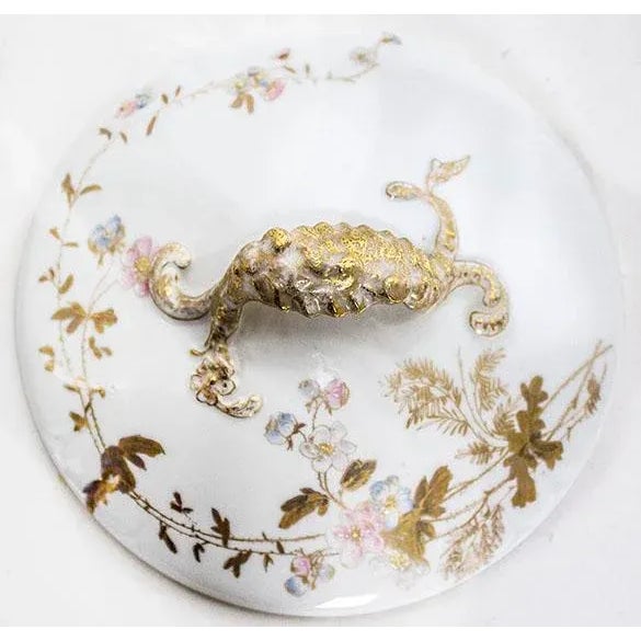 Art Nouveau Antique S & S Limoges Covered Casserole Dish For Sale - Image 3 of 8