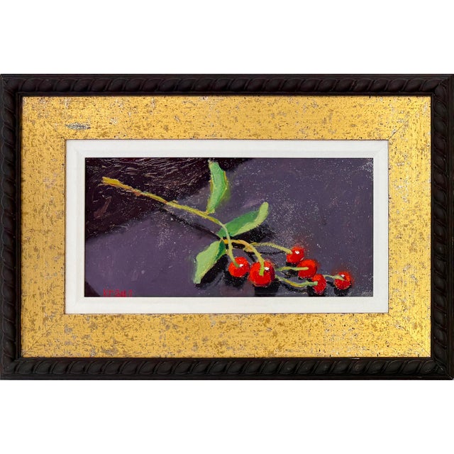 Harold Kraus, Cherries (Framed Original Oil Painting) For Sale