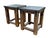 Restoration Hardware RH Reclaimed Wood & Aged Zinc Strap Side Tables – Rustic Industrial Farmhouse Accent Tables...