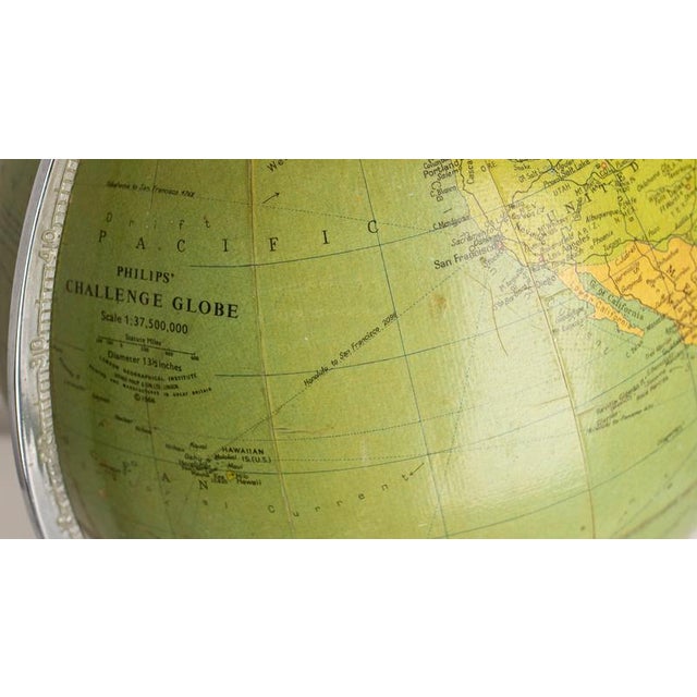 Brown 20th Mid-Century Earth Globe Philips Challenge, United Kingdom, 1797 For Sale - Image 8 of 12