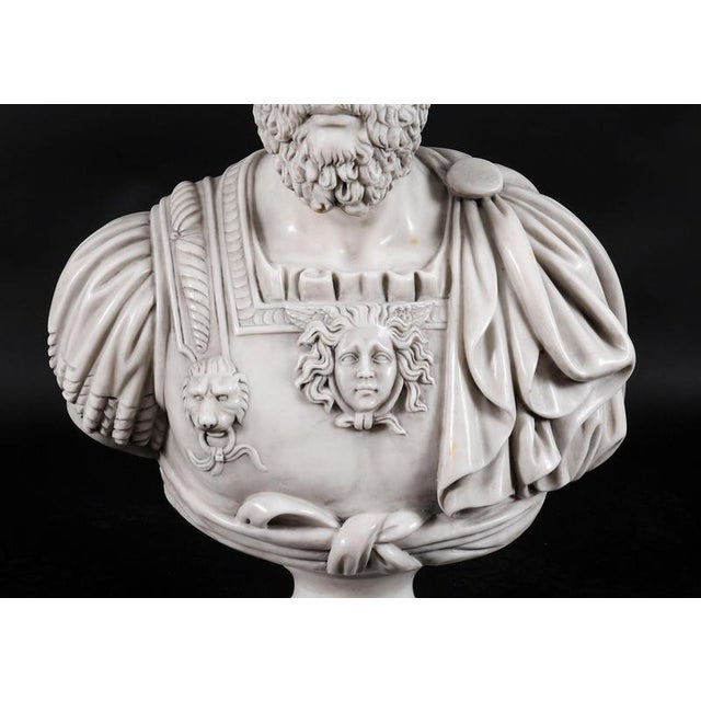 Antique 20th Century Marble Busts of Emperors Lucius Verus & Antoninus Pius, Set of 2 For Sale - Image 13 of 18