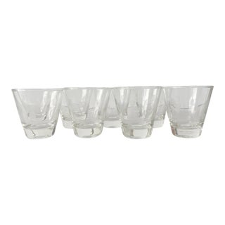 1970s Midcentury Anchor Hocking Cubist Whiskey Glass, Set of 8 For Sale