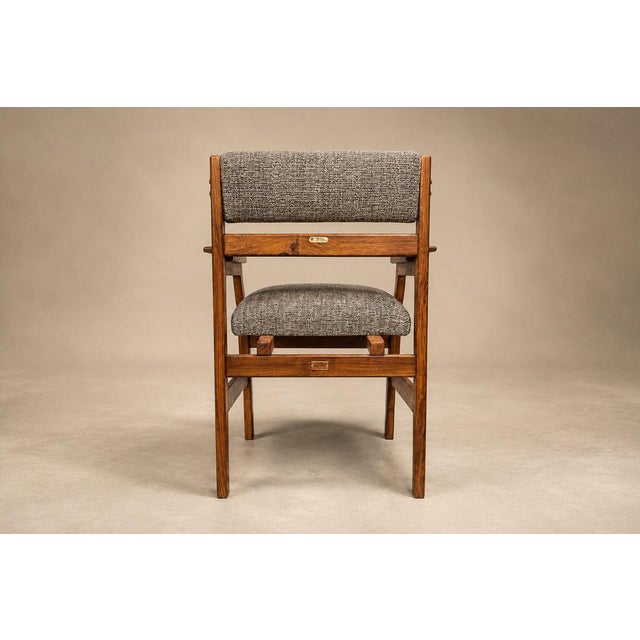 Mid-Century Modern Brazilian Modern Pair of Armchairs in Caviúna Wood & Performance Boucle, Brazil, 1960s - Lot 103B For Sale - Image 3 of 18