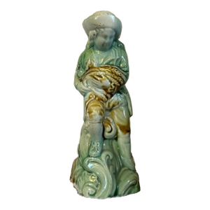 Antique 18th Century English Staffordshire Prattware Four Seasons Figure Depicting Autumn