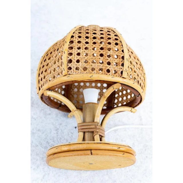 1960s Bamboo, Rattan and Vienna Straw Table Lamps, 1960s, Set of 2 For Sale - Image 5 of 8