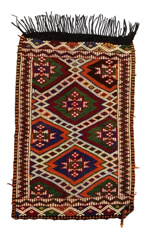 Small Vintage Turkish Kilim Rug in Wool