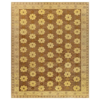 Modern Transitional Wool and Silk Rug with Classic Florals by Doris Leslie Blau For Sale