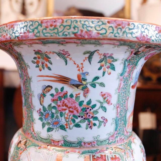Chinese Rose Medallion Chinese Export Porcelain Ku Vase For Sale - Image 3 of 18