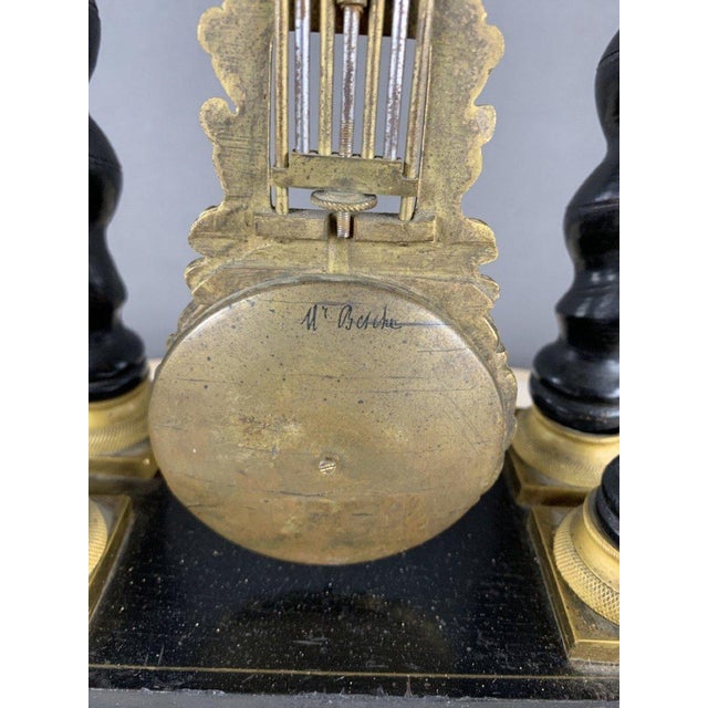 19th Century Napoleon III Clock in Wood and Brass For Sale - Image 6 of 8