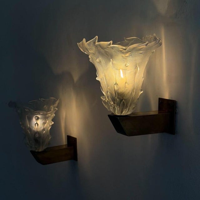 Art Deco Medusa Piccola Wall Sconces from Ercole Barovier, 1940, Set of 2 For Sale - Image 9 of 18