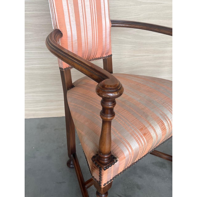 Mid 20th Century Pair of Spanish Armchairs with High Back signed by Valenti For Sale - Image 12 of 18