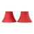 Pair of Vintage Red Textured Raw Silk Scalloped Bell Lamp Shades For Sale