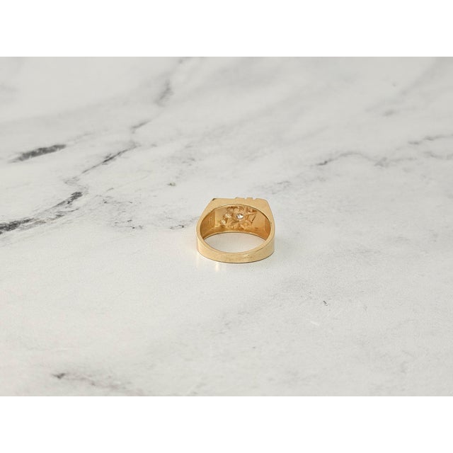 Solitaire Diamond Nugget Ring, Size 10 For Sale In Los Angeles - Image 6 of 6