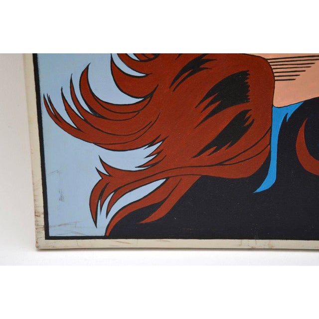 1970s Comic Strip Triptych of Black Widow, 1970, Oil Painting on Canvases, Set of 3 For Sale - Image 5 of 14