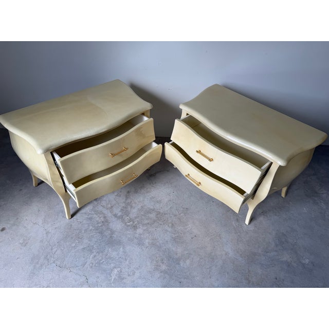 Vintage Jimeco Ltda Colombian Goat Skin Lacquer Nightstands – A Pair For Sale - Image 4 of 16