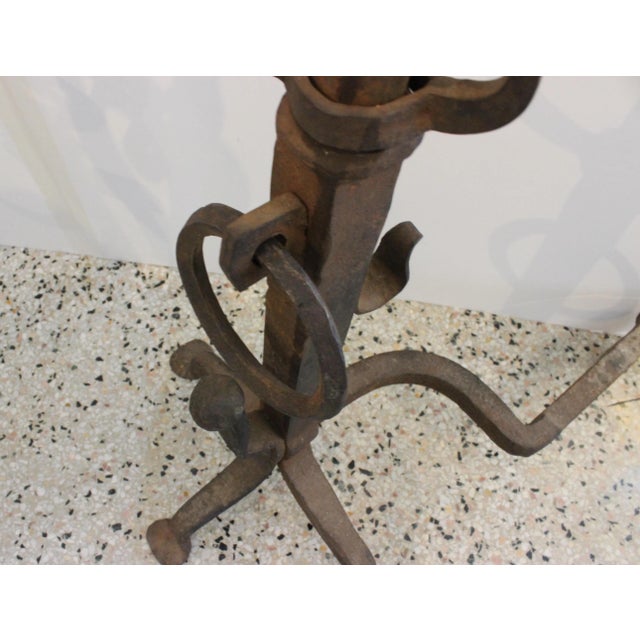 1920s Large Spanish Colonial Addison Mizner Palm Beach Workshop Style Andirons - a Pair For Sale - Image 9 of 13