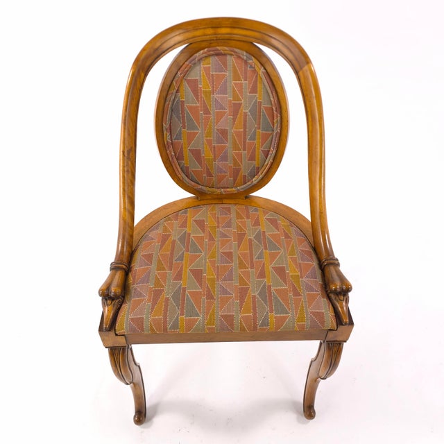 Antique 1920's French Art Deco Goosehead Accent/Dining Chairs - Set of 2 For Sale - Image 4 of 10