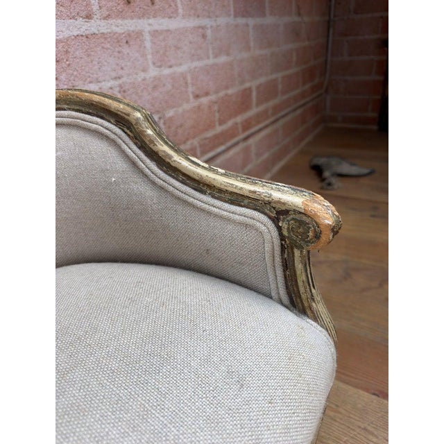 18th Century Antique French Louis XVI Petite Corbeille Vanity Chair For Sale - Image 5 of 17