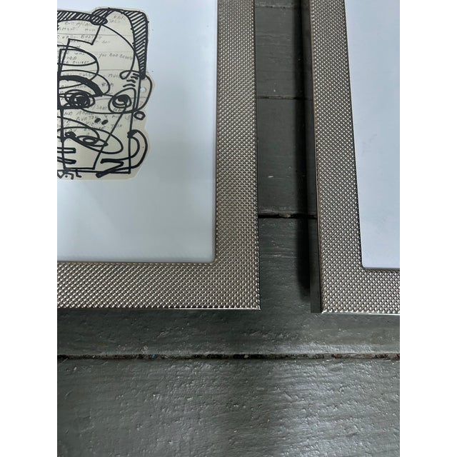 Abstract Contemporary Two Original Wayne Cunningham Abstract Marker Drawings - A Pair For Sale - Image 3 of 5