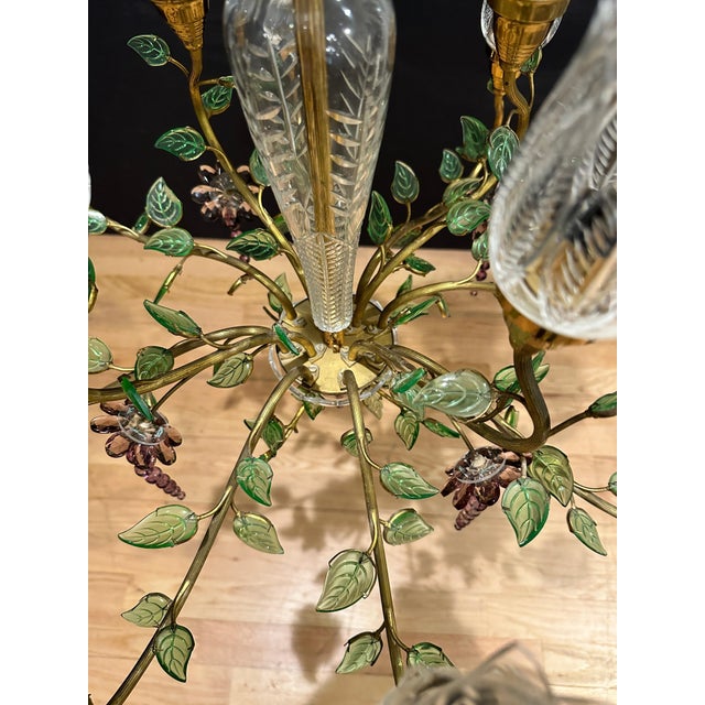 Transparent 1970s Maison Baguès Style Gilt Bronze And Cut Glass Chandelier For Sale - Image 8 of 10