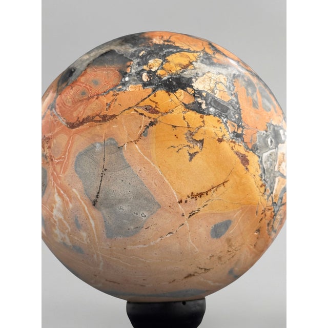Red Maligano Jasper Spheres on Bases, 2010s, Set of 2 For Sale - Image 7 of 10