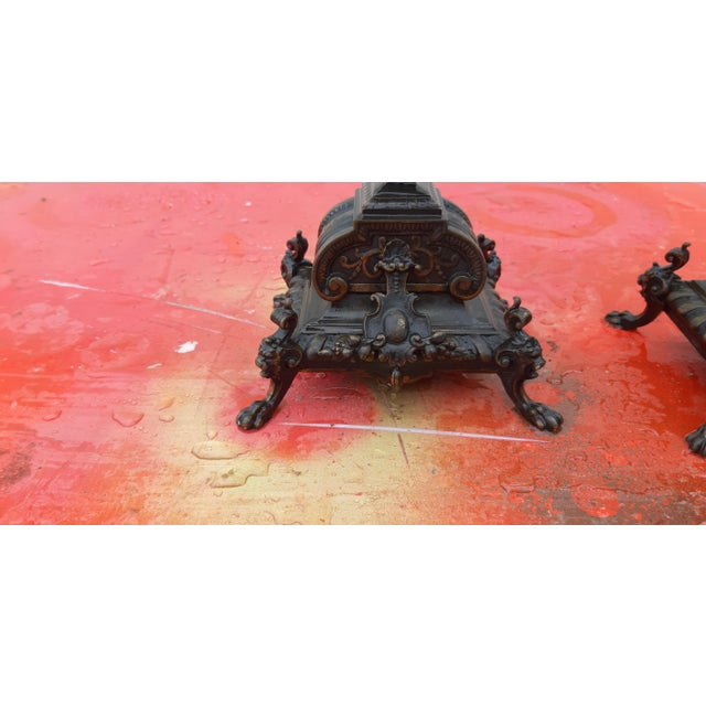 Metal 19th Century Bronze Candelabra, Set of 2 For Sale - Image 7 of 11