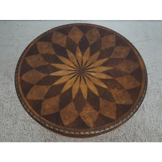 Traditional Maitland Smith Round Mahogany Spiro Center Table For Sale - Image 3 of 15