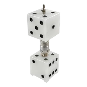 Vintage 1930s Art Deco Milk Glass Novelty Dice Lamp by Houze Glass Co.