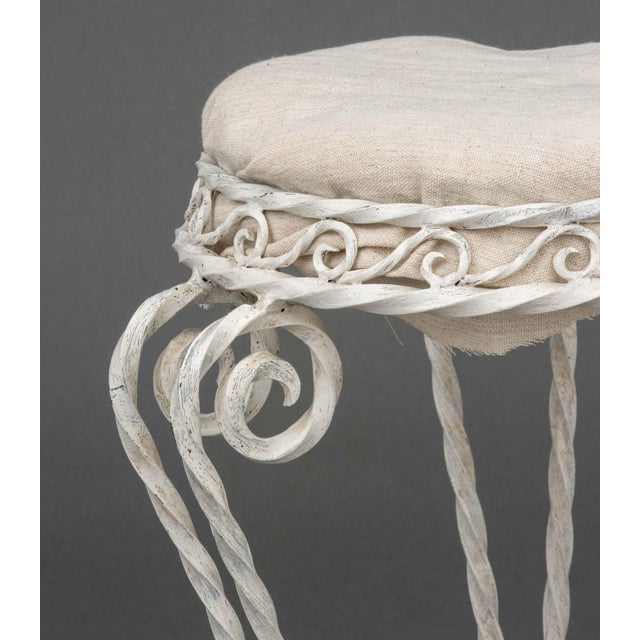 Modern White Painted Wrought Iron Vanity and Stool For Sale - Image 13 of 13