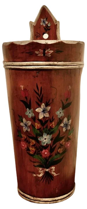 Folk Art Bavarian Painted Umbrella Stand, 1950s