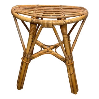 Rattan stool. French work, circa 1970. For Sale