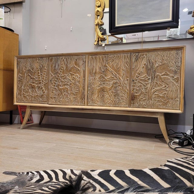 Vintage Spanish Sideboard in Carved Wood, 1970s For Sale - Image 16 of 18