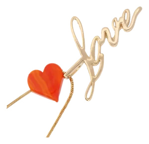 Sunset Heart Love Letter Gold Chain Necklace