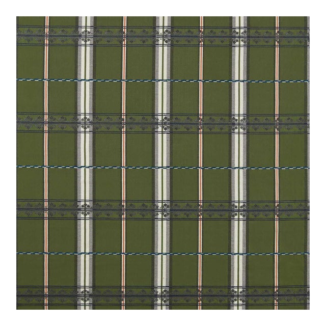 Morris & Co. Hanover Check Fabric in Forest - a sample For Sale