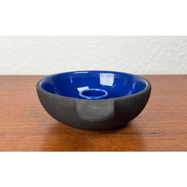 Vintage Danish Blue Ceramic Candleholder from Stelton For Sale - Image 9 of 18
