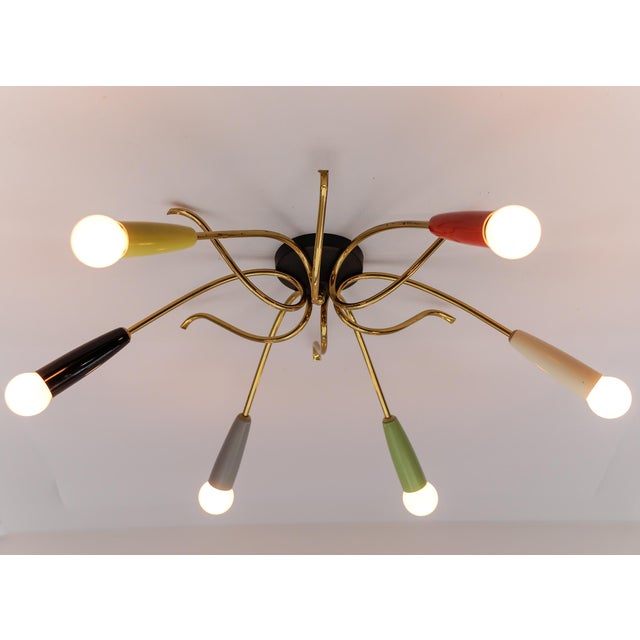 Mid-Century Modern Brass 6-Armed Sputnik Lamp, 1950s For Sale - Image 18 of 18