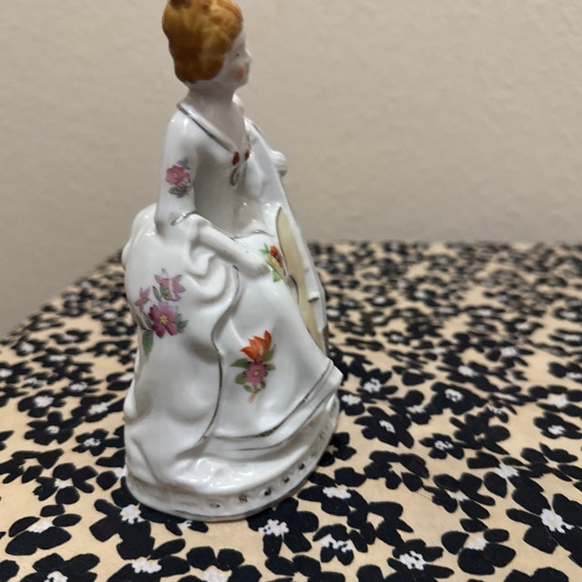 Vintage Japanese Porcelain Victorian Lady Figurine Playing Cello, 'Melody in Motion' Style, 1980s For Sale In New Orleans - Image 6 of 11