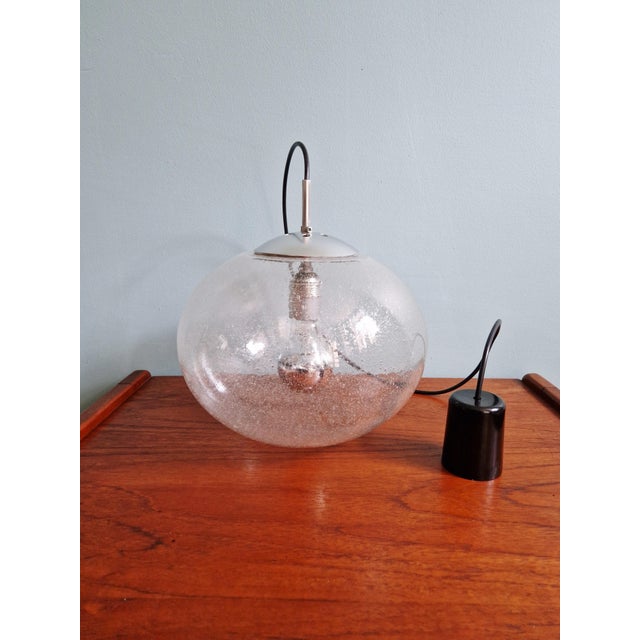 Space Age Pendant Light in Clear Bubbled Glass, 1960s-1970s For Sale - Image 10 of 13