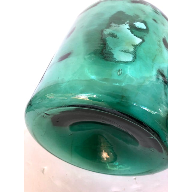 Metal Blue Green Storage Jar With Metal Lid For Sale - Image 7 of 9