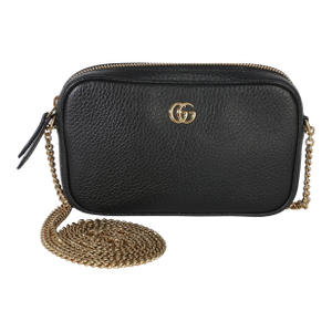 Black Dollar Calfskin Super Mini GG Marmont Chain Shoulder Bag