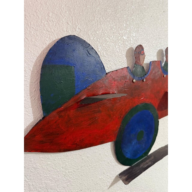 Early 20th Century Seymour Chwast, Pilots in Plane Painting on Metal Sculpture Wall Hanging Seymour Chwast Airplane For Sale - Image 16 of 18