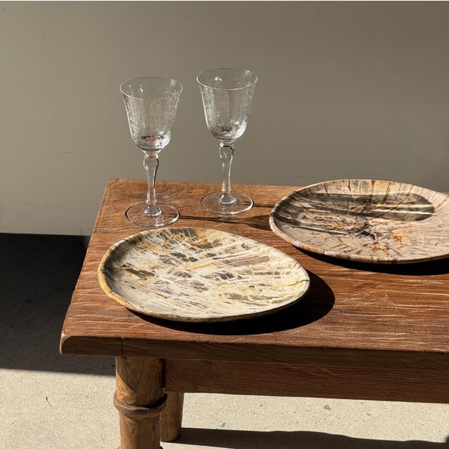 Small trinket dish or tray made of petrified wood. Petrified wood is a fossilized wood (from the same family as magnolia)...