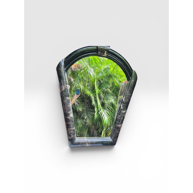 Large Rare Vintage Hollywood Regency Tessellated Horn Wall Mirror For Sale - Image 9 of 12