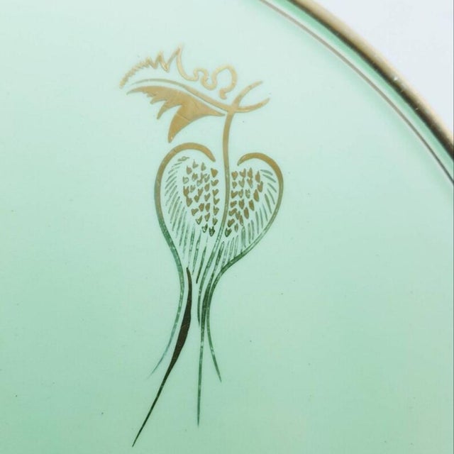 French Hand Painted Cake Plate by Proceram, 1950s For Sale - Image 12 of 16